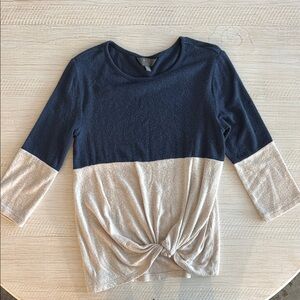 MIX by 41 Hawthorn, 3/4 sleeve color block sweater, size small